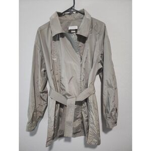 VTG Christine Albers Jacket Size Medium In a Gray/Green W/Double Zipper and Belt